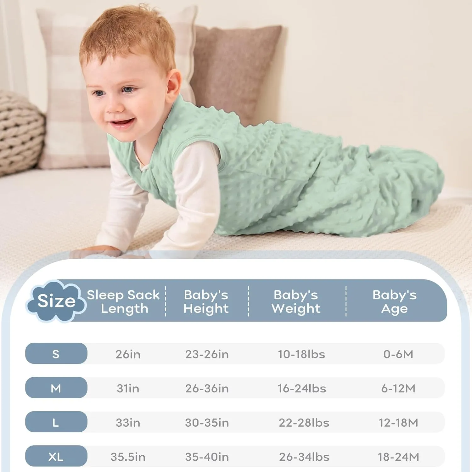 Yoofoss Fleece Baby Sleep Sack 18-24 Months with Plush Dots, TOG 1.5 Baby Wearable Blanket with 2-Way Zipper, Organic Cotton Toddler Sleeping Sack Fleece