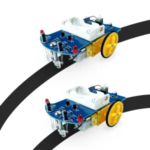 YYSOLDER 2PCS Automatic Wire Patrol Trolley Intelligent Robot Trolley Motor Drive Circuit Photoresistor Voltage Comparison Soldering Practice kit Electronic kit Adult