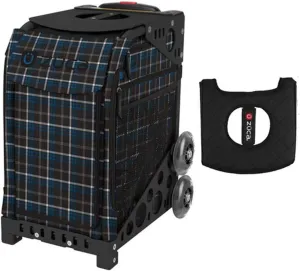 Zuca Sport Bag - Imperial Plaid with Gift Black/Pink Seat Cover (Black Non-Flashing Wheels Frames)