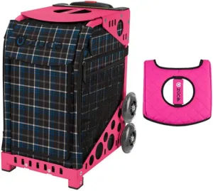 Zuca Sport Bag - Imperial Plaid with Gift Black/Pink Seat Cover (Pink Frames)